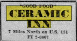 Ceramic Inn (Indian Village) - Mar 22 1959 Ad